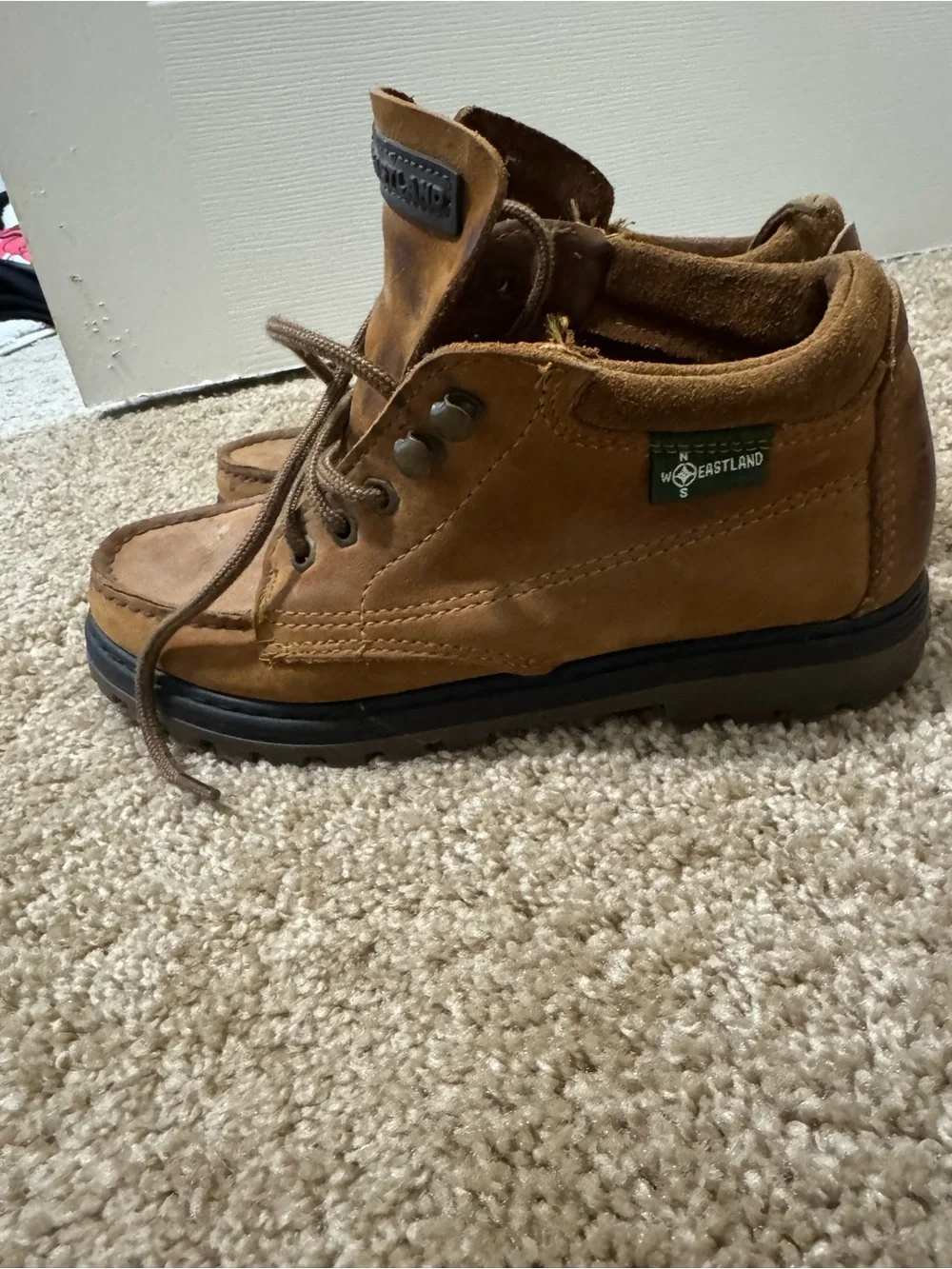 Eastland Men’s Tan Brown Suede Moc Toe Boots